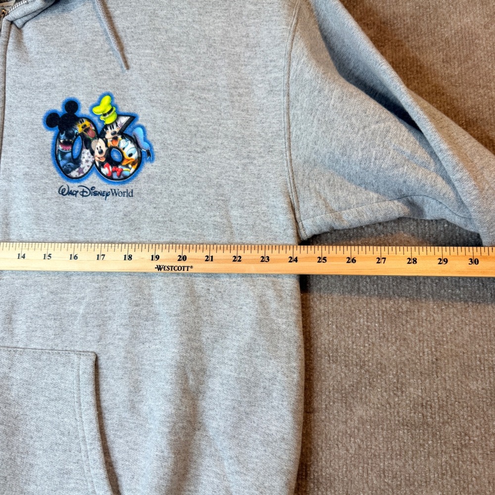 Disney World 2006 Zip Up Hoodie XL Gray Mickey Stitch Goofy Vintage Graphic - Picture 7 of 16